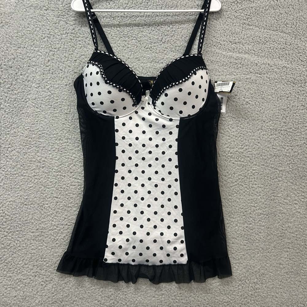 Just Sexy Lingerie Camisole XXXL Tank Babydoll Lingerie Polka dot Underwire NWT
